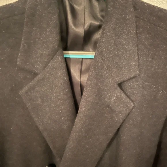 Rainforest Black Double-Breasted Men's Coat 100% Wool - Picture 3 of 7